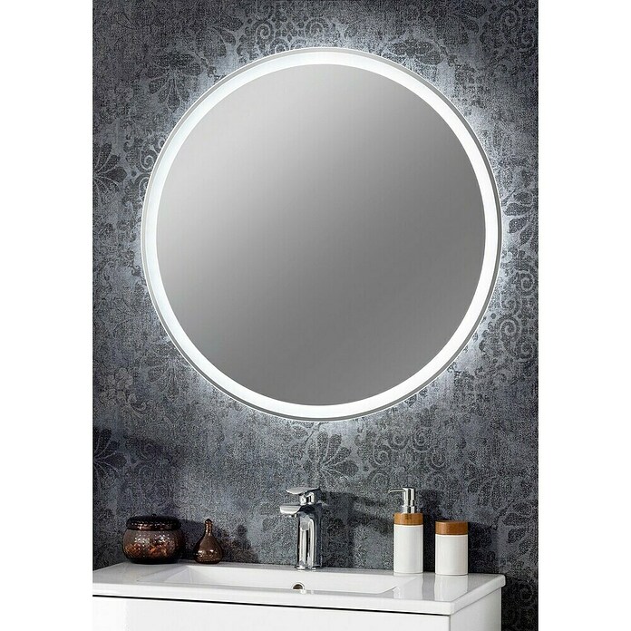 Fackelmann LED-Lichtspiegel Mirror (Durchmesser: 800 mm, umlaufende LED-Beleuchtung) | BAUHAUS