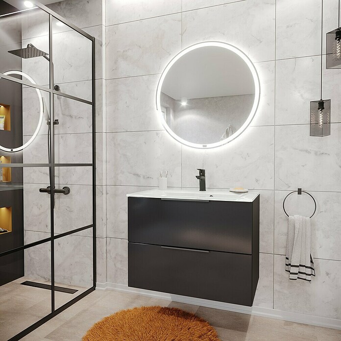 Fackelmann LED-Lichtspiegel Mirror (Durchmesser: 800 mm, umlaufende LED-Beleuchtung) | BAUHAUS