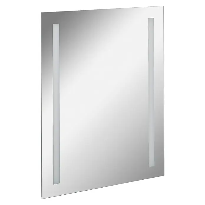 Fackelmann Lichtspiegel Mirror - B x H: 60 x 75 cm, Sensorschalter, Ambientebeleuchtung - Ein moderner LED-Badezimmerspiegel mit rechteckiger Form und integrierter Beleuchtung für ein stilvolles Ambiente im Bad.