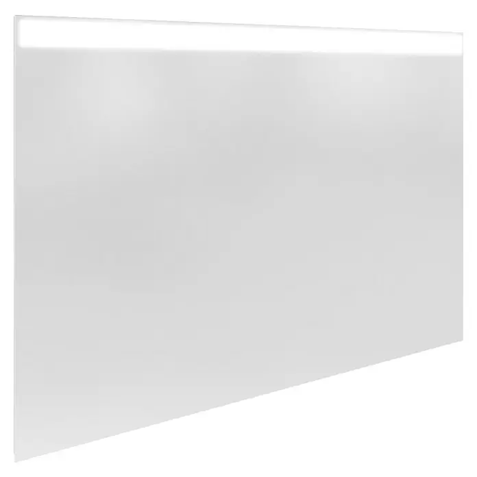 Fackelmann Mirrors LED-Lichtspiegel - 100 x 68 cm, Einfacher Anschluss über Schraubklemme, Rechteckig - Eine Nahaufnahme eines strahlend weißen Produkts, das durch seine glatte Oberfläche und minimalistische Ästhetik besticht. Ideal für moderne Designs.