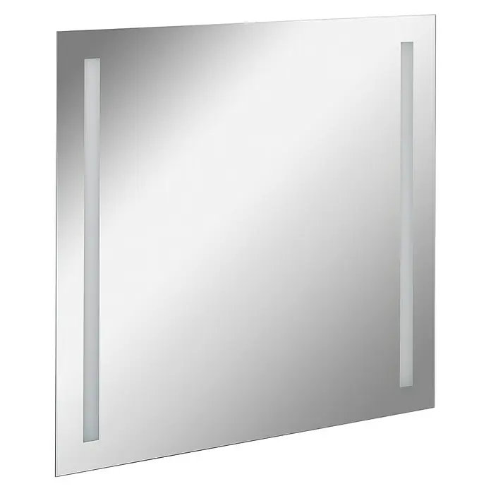 Fackelmann Lichtspiegel Mirror - B x H: 80 x 75 cm, Sensorschalter, Ambientebeleuchtung - Quadratischer LED-beleuchteter Spiegel für Badezimmer mit minimalistischem Design für moderne Badezimmerstile.