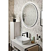 Fackelmann Mirrors LED-Lichtspiegel New York (80 x 80 cm, Sensorschalter mit Memoryfunktion, Rund, Schwarz) | BAUHAUS