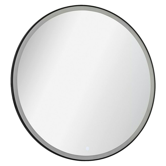 Fackelmann Mirrors LED-Lichtspiegel New York (80 x 80 cm, Sensorschalter mit Memoryfunktion, Rund, Schwarz) | BAUHAUS
