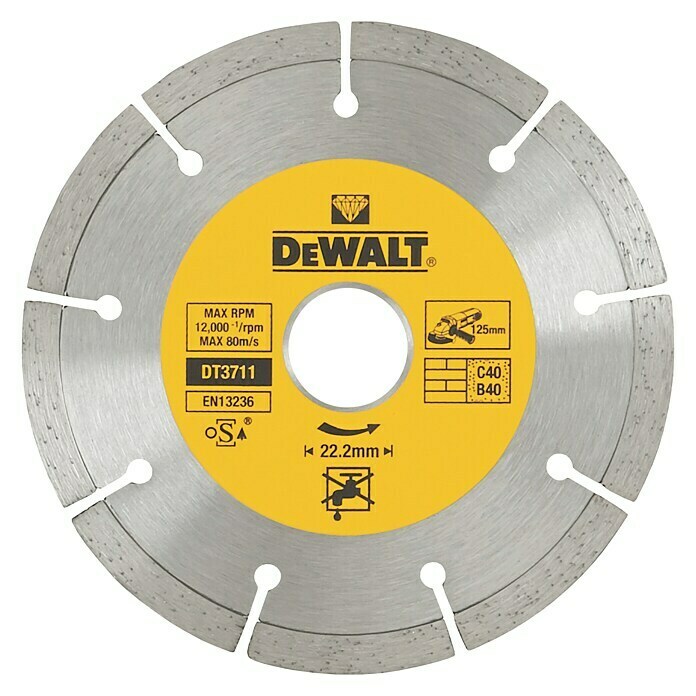 Dewalt Disco de corte de diamante DT3711-QZ (Diámetro disco: 125 mm, Específico para: Baldosas para suelos)