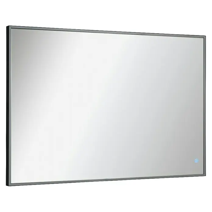 Fackelmann Mirrors LED-Lichtspiegel - 100 x 68 cm, Einfacher Anschluss über Schraubklemme, Rechteckig, Schwarz - Ein moderner, rechteckiger Spiegel mit LED-Beleuchtung, der Eleganz und Funktionalität in jedes Badezimmer bringt.