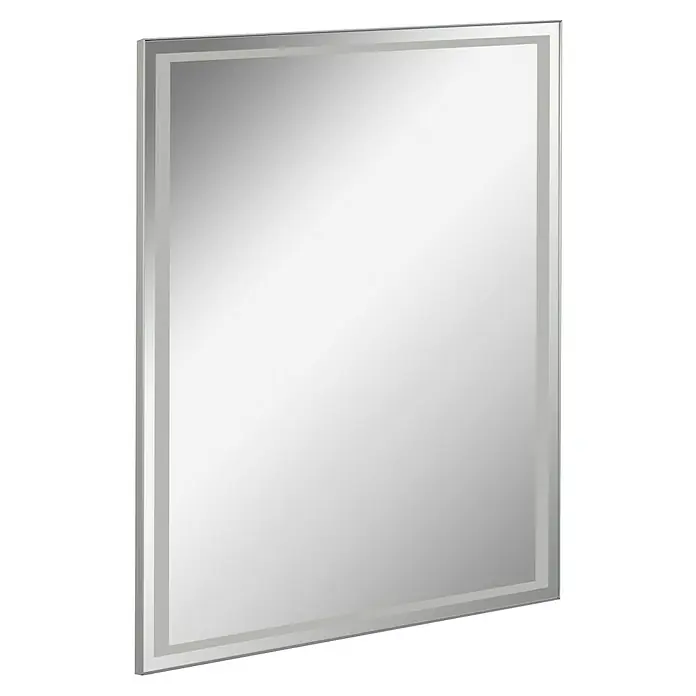 Fackelmann Lichtspiegel Framelight - B x H: 60,5 x 70,5 cm - Ein modernes, rechteckiges Badezimmerspiegel mit integrierter Beleuchtung für eine stilvolle Atmosphäre.
