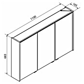 Fackelmann Verona LED-Spiegelschrank (110 x 68,3 cm, Weiß/Braun) | BAUHAUS