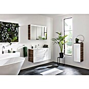 Fackelmann Verona LED-Spiegelschrank (110 x 68,3 cm, Weiß/Braun) | BAUHAUS