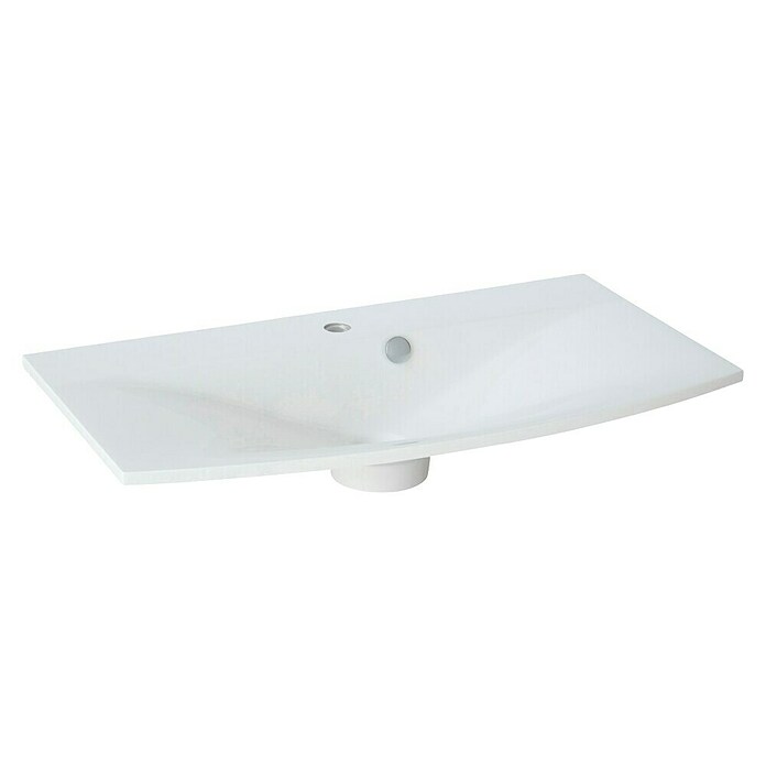 Fackelmann Verona Einbauwaschbecken Lugano (B x L: 80 x 46 cm, Hahnloch: Mitte, Weiß, Aus Marmorguss) | BAUHAUS