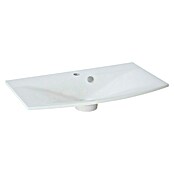 Fackelmann Verona Einbauwaschbecken Lugano (B x L: 80 x 46 cm, Hahnloch: Mitte, Weiß, Aus Marmorguss) | BAUHAUS