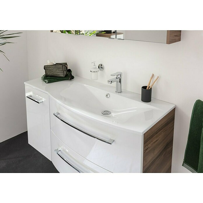 Fackelmann Verona Einbauwaschbecken Lugano (115 x 46 cm, Hahnloch: Mitte, Weiß, Ablage links) | BAUHAUS