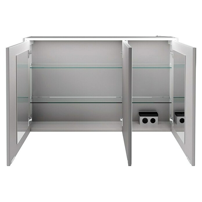 Fackelmann Verona LED-Spiegelschrank (110 x 68,3 cm, Weiß) | BAUHAUS