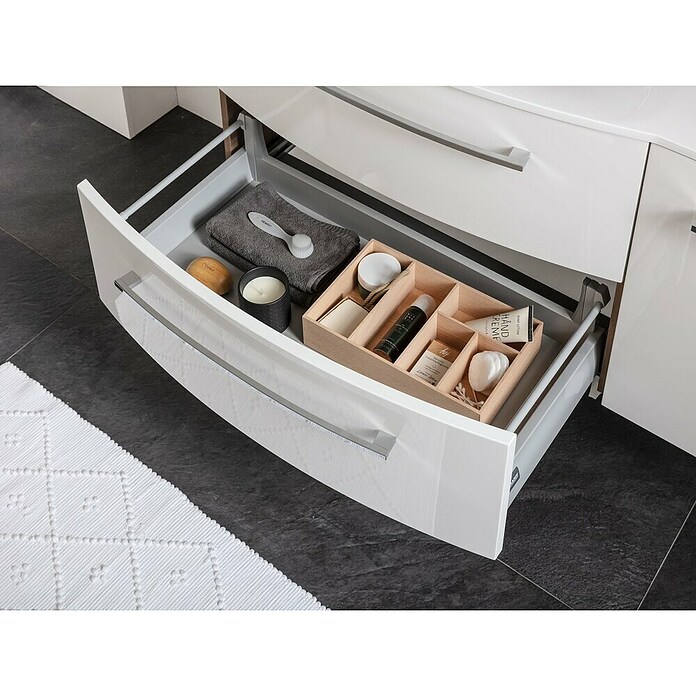 Fackelmann Verona Waschtischunterschrank (B x T x H: 79,4 x 45,5 x 57,5 cm, Weiß Hochglanz) | BAUHAUS