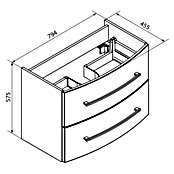 Fackelmann Verona Waschtischunterschrank (B x T x H: 79,4 x 45,5 x 57,5 cm, Weiß Hochglanz) | BAUHAUS
