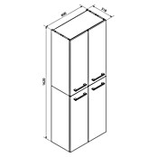 Fackelmann Verona Hochschrank (B x T x H: 60 x 31,8 x 162 cm, Weiß Hochglanz/Nussbaum, Anzahl Schubladen: 0 Stk.) | BAUHAUS