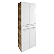 Fackelmann Verona Hochschrank (B x T x H: 60 x 31,8 x 162 cm, Weiß Hochglanz/Nussbaum, Anzahl Schubladen: 0 Stk.) | BAUHAUS