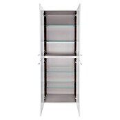 Fackelmann Verona Hochschrank (B x T x H: 60 x 31,8 x 162 cm, Weiß Hochglanz/Nussbaum, Anzahl Schubladen: 0 Stk.) | BAUHAUS