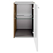 Fackelmann Verona Unterschrank (B x T x H: 35 x 39,7 x 57,5 cm, DIN Anschlag: Rechts, Weiß Hochglanz/Nussbaum) | BAUHAUS