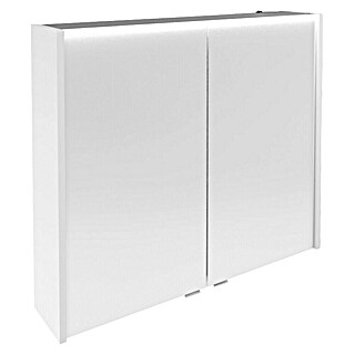 Fackelmann Verona LED-Spiegelschrank (80 x 68,3 cm, Weiß)