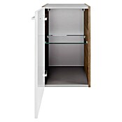 Fackelmann Verona Unterschrank (B x T x H: 35 x 39,7 x 57,5 cm, DIN Anschlag: Links, Weiß Hochglanz/Nussbaum Holzoptik) | BAUHAUS