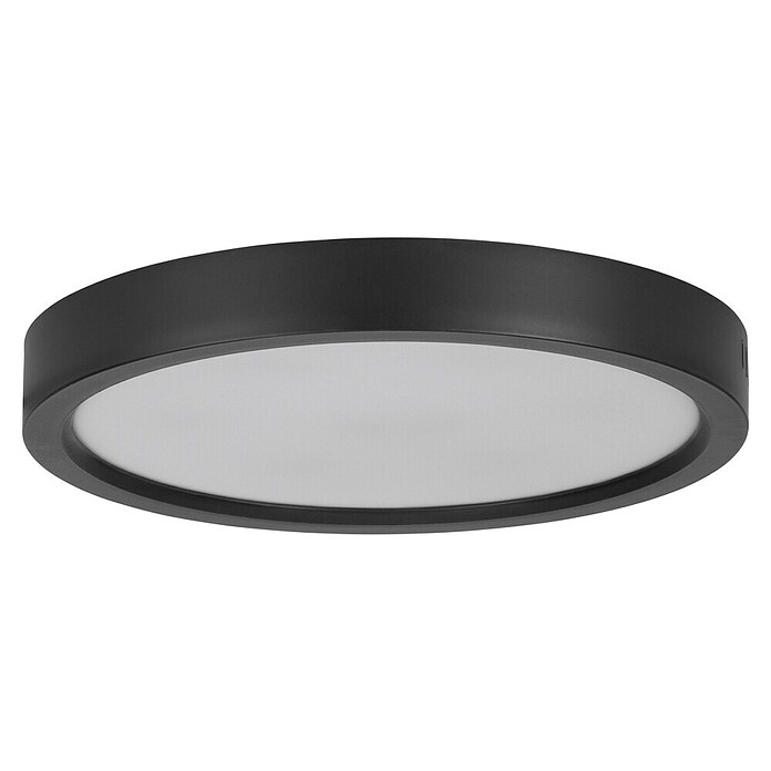 Eglo Led-plafondlamp, rond Idun-E (22 W, Ø x h: 30 x 3,1 cm, Zwart, Warm wit) | BAUHAUS
