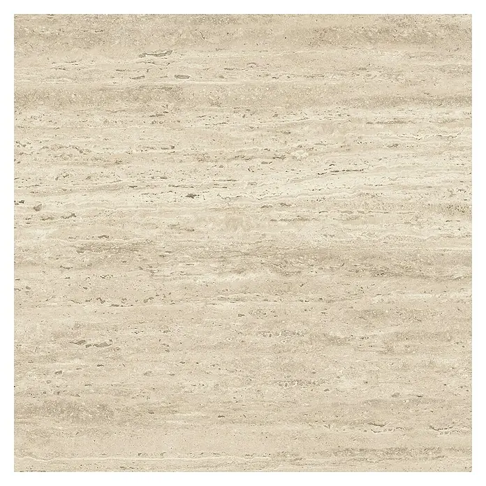 Atlas Concorde Solution Feinsteinzeugfliese Pompei Bianco Romano - 60 x 60 cm, Weiß, Matt - Beige Naturstein-Textur mit ausgeprägten horizontalen Streifen.