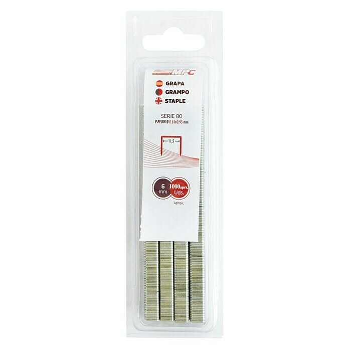 Grapa (Largo: 6 mm, 1.000 uds.)
