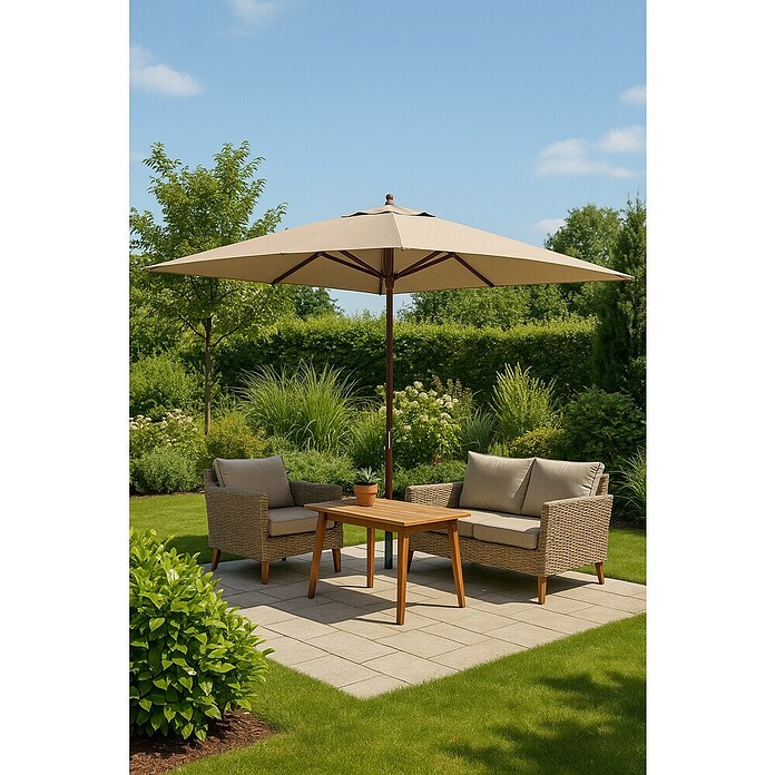 Sunfun Parasol para exterior Lian  (Crudo, L x An: 300 x 300 cm)