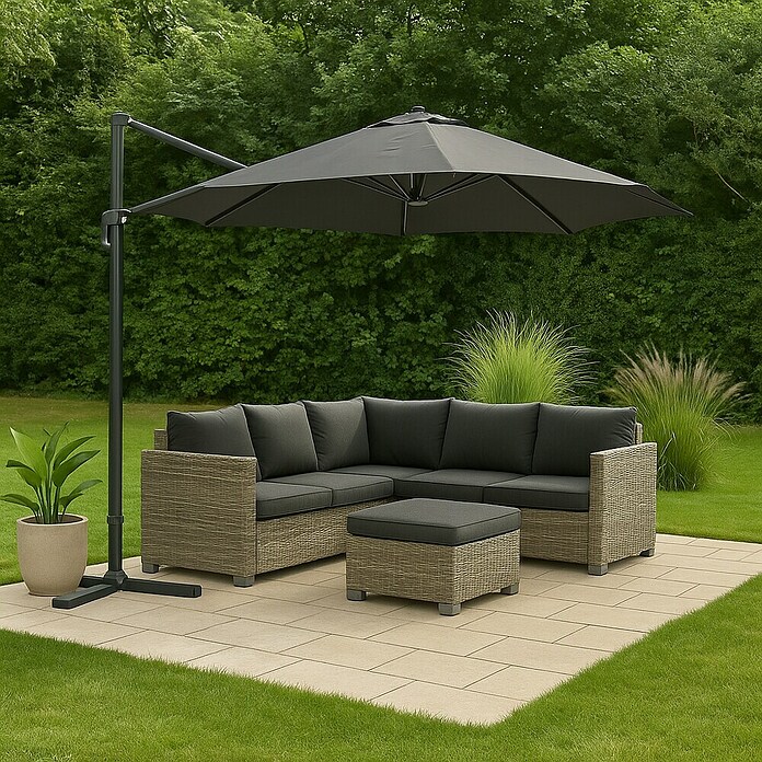 Sunfun Ligurien Parasol de jardín Ligurien (300 cm, Antracita)