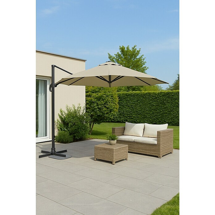 Sunfun Parasol de jardín Ligurien (Crudo, Diámetro: 300 cm)