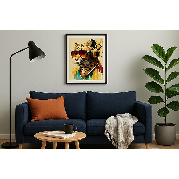 Cuadro Guepardo con gafas (An x Al: 30 x 40 cm, 1 pzs.) | BAUHAUS