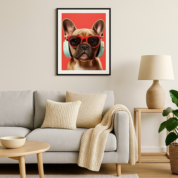 Cuadro Bulldog con cascos (An x Al: 30 x 40 cm, 1 pzs.) | BAUHAUS