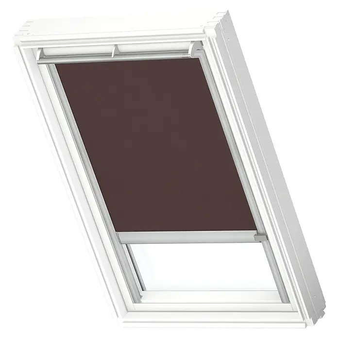 Velux Dachfensterrollo RSL S08 4162K - Farbe: Rehbraun - 4162K, Farbe Schiene: Aluminium, Solarbetrieben - Braune Verdunkelungsrollos für Dachfenster sorgen für eine angenehme Atmosphäre im Raum und halten gleichzeitig das Sonnenlicht ab.