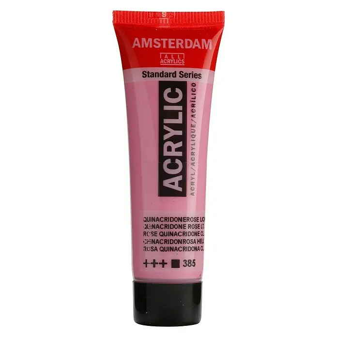 Talens Amsterdam Pintura acrílica Standard - Rosa quinacridona claro, 20 ml, Tubo - Tubo de pintura acrílica Amsterdam Standard Series en color Rosa Quinacridona, ideal para artistas y aficionados.