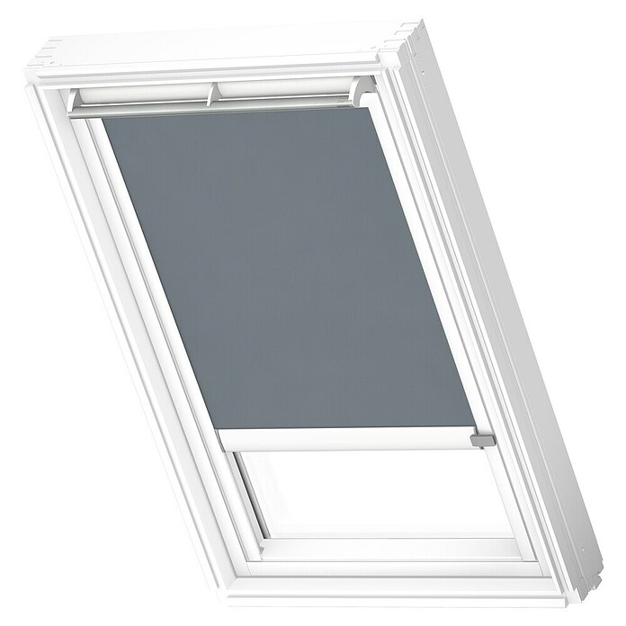 Velux Dachfensterrollo RSL C04 4170KWL (Farbe: Blaugrau - 4170KWL, Farbe Schiene: Weiß, Solarbetrieben) | BAUHAUS