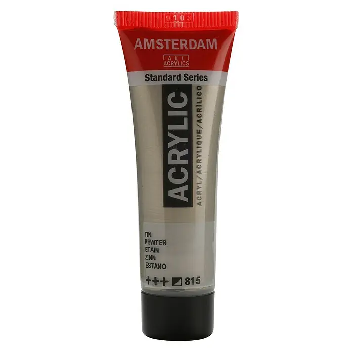 Talens Amsterdam Pintura acrílica Standard - Estaño, 20 ml, Tubo - Tubo de pintura acrílica Amsterdam Standard Series en Estaño, ideal para artistas y aficionados.