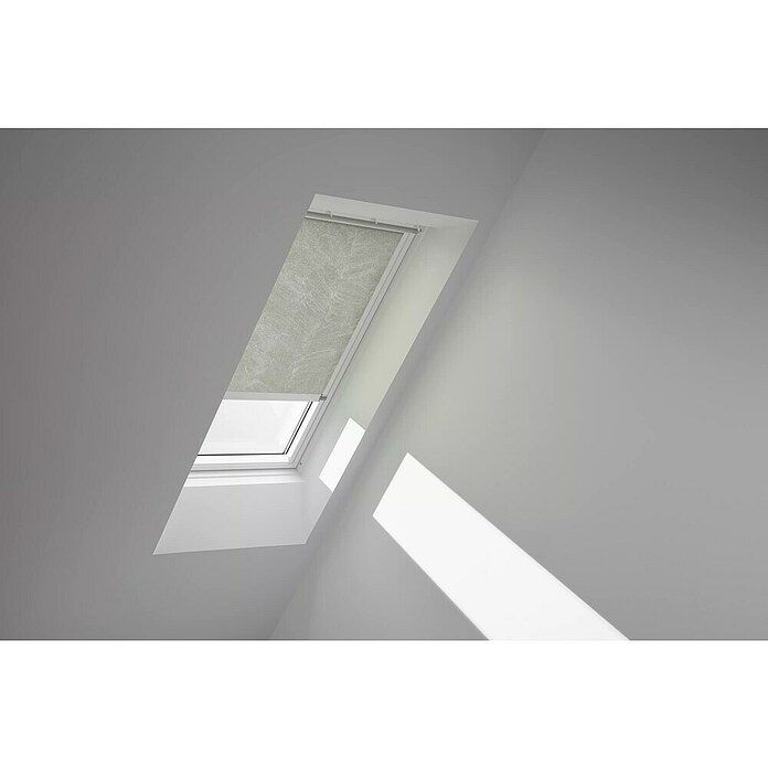Velux Dachfensterrollo RSL UK04 4165KWL (Farbe: Olivebeige - 4165KWL, Farbe Schiene: Weiß, Solarbetrieben) | BAUHAUS