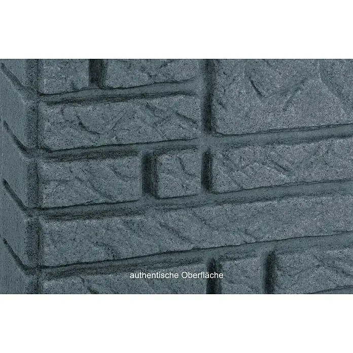 Arves Regenspeicher Maurano - 300 l, Black Granitfarben, 1 Stk. - Nahaufnahme einer authentischen, grauen Steinmauer mit rauer Oberfläche und klaren Konturen.