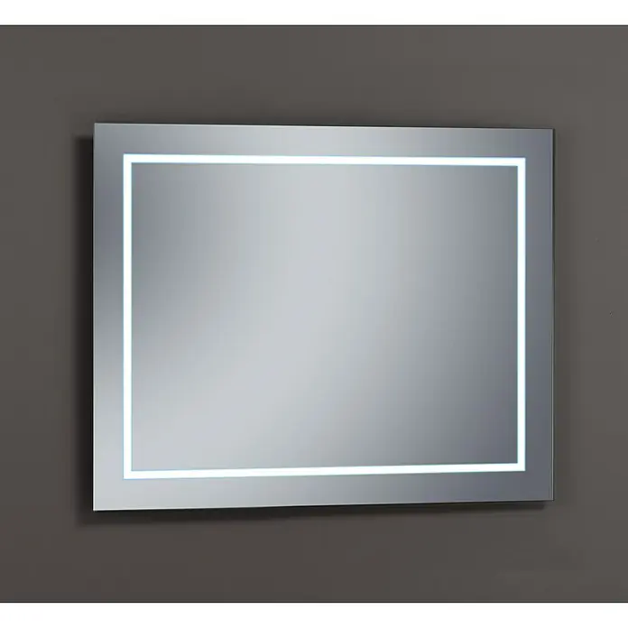 Espejo con luz Linnea - An x Al: 100 x 80 cm - Moderno espejo rectangular iluminado con un diseño elegante, ideal para baños o vestidores.
