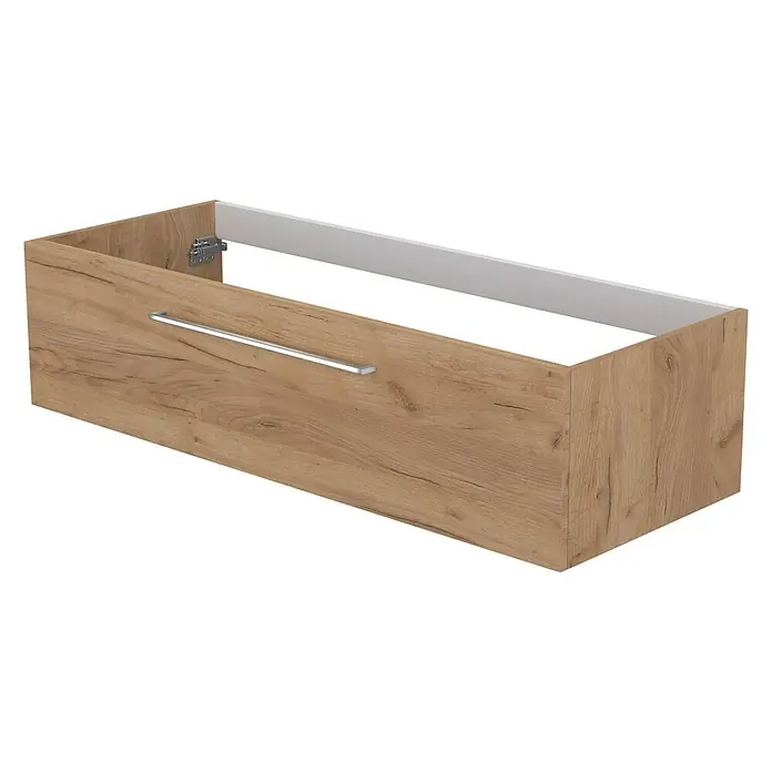 Camargue Espacio Waschtischunterschrank - 120 x 46 x 30 cm, Doce - Produktansicht eines Waschtischunterschranks in Holzoptik mit Griff, ideal für moderne Badezimmer.