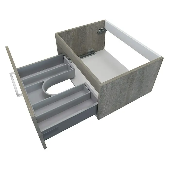 Camargue Espacio Waschtischunterschrank - 60 x 46 x 30 cm, Faro - Die Waschbeckenunterschrank-Kombination mit Schublade in Holzoptik bietet viel Stauraum für das Badezimmer.
