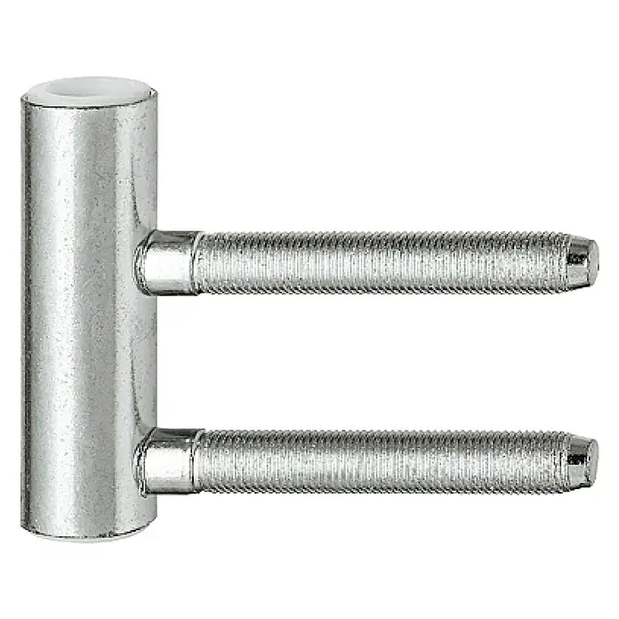 Suki Bisagra de encaje - Diámetro ruedas: 15 mm, Niquelado, Apto para: Puertas de las habitaciones - Vista del producto de una bisagra para atornillar, ideal para puertas de madera, en acabado plateado.