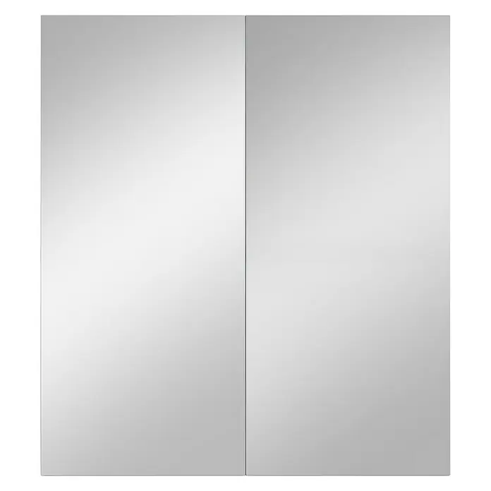 Camargue Espacio Spiegelschrank - B x H: 80 x 90 cm, Ohne Beleuchtung - Bild eines Spiegelschranks mit zwei Türen und neutralem Design. Geeignet fürs Badezimmer, bietet er praktischen Stauraum.