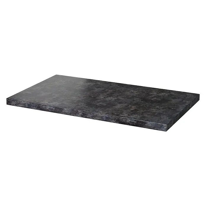 Camargue Espacio Waschtischplatte - 80 x 46 x 3,2 cm, Metallic - Dunkelgraue Arbeitsplatte mit marmorierter Oberfläche, ideal für Küche oder Büro. Elegantes Design mit robuster Bauweise.