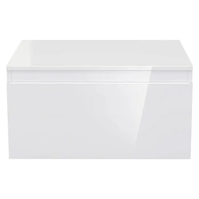 Camargue Espacio Unterschrank - 60 x 46 x 30 cm, Gama weiß glänzend - Weißer Badezimmerschrank mit glänzender Oberfläche und minimalistischem Design für moderne Badezimmer. Praktische Aufbewahrungslösung.