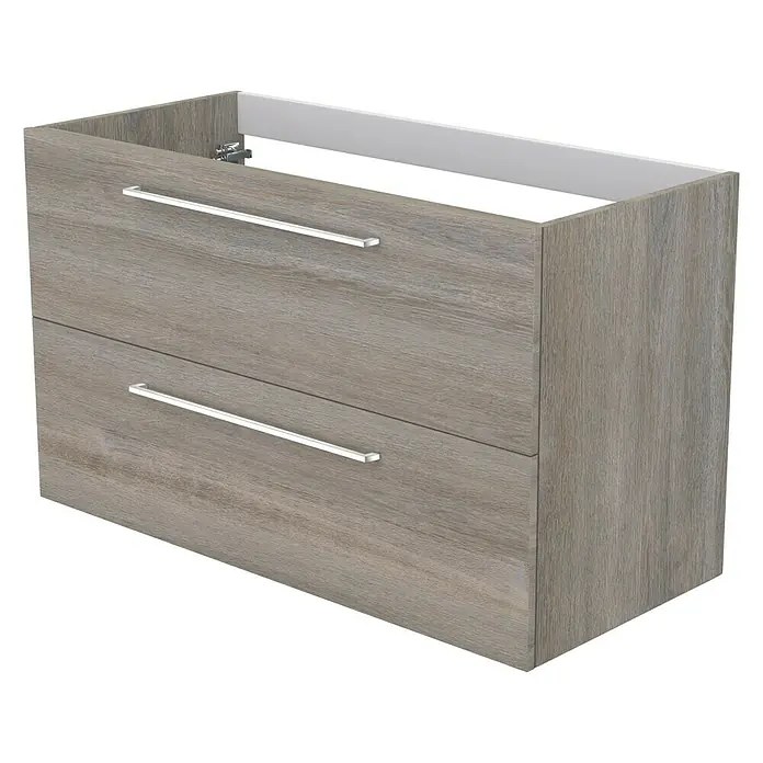 Camargue Espacio Waschtischunterschrank - 100 x 46 x 60 cm, 2 Schubkästen, Faro - Waschbeckenunterschrank mit zwei Schubladen und Griffen aus Metall für mehr Stauraum im Badezimmer.