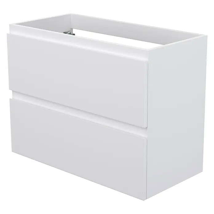 Camargue Espacio Waschtischunterschrank - 80 x 40 x 60 cm, 2 Schubkästen, Gama weiß matt - Ein weißer Badezimmerschrank mit zwei Schubladen und offenem Oberteil. Ideal für moderne Badezimmer.
