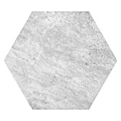 Terrassenfliese Wabe (59 x 51 x 2 cm, Quarzite White, Glasiert)