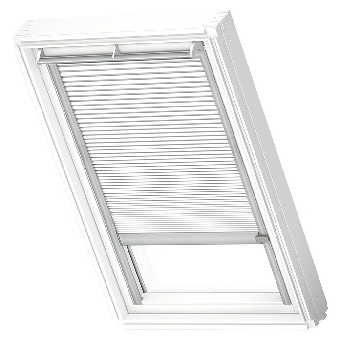 Velux Dachfensterplissee FSC M31 1045K (Farbe: Weiß - 1045K, Farbe Schiene: Aluminium, Solarbetrieben) | BAUHAUS