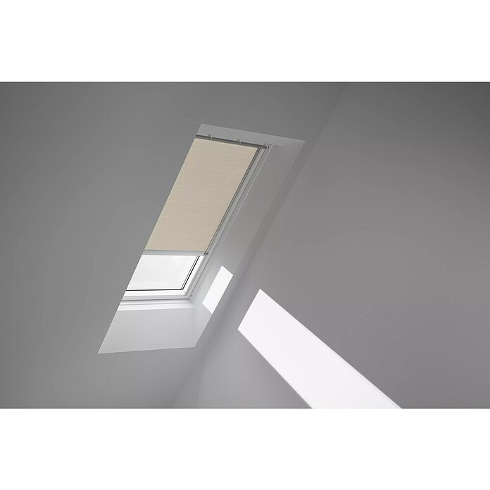 Velux Dachfensterplissee FSC P04 1166K (Farbe: Elfenbein - 1166K, Farbe Schiene: Aluminium, Solarbetrieben) | BAUHAUS